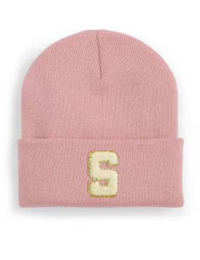 Alphabet Women's Personalised Ladies Cuffed Beanie - Pink, Pink