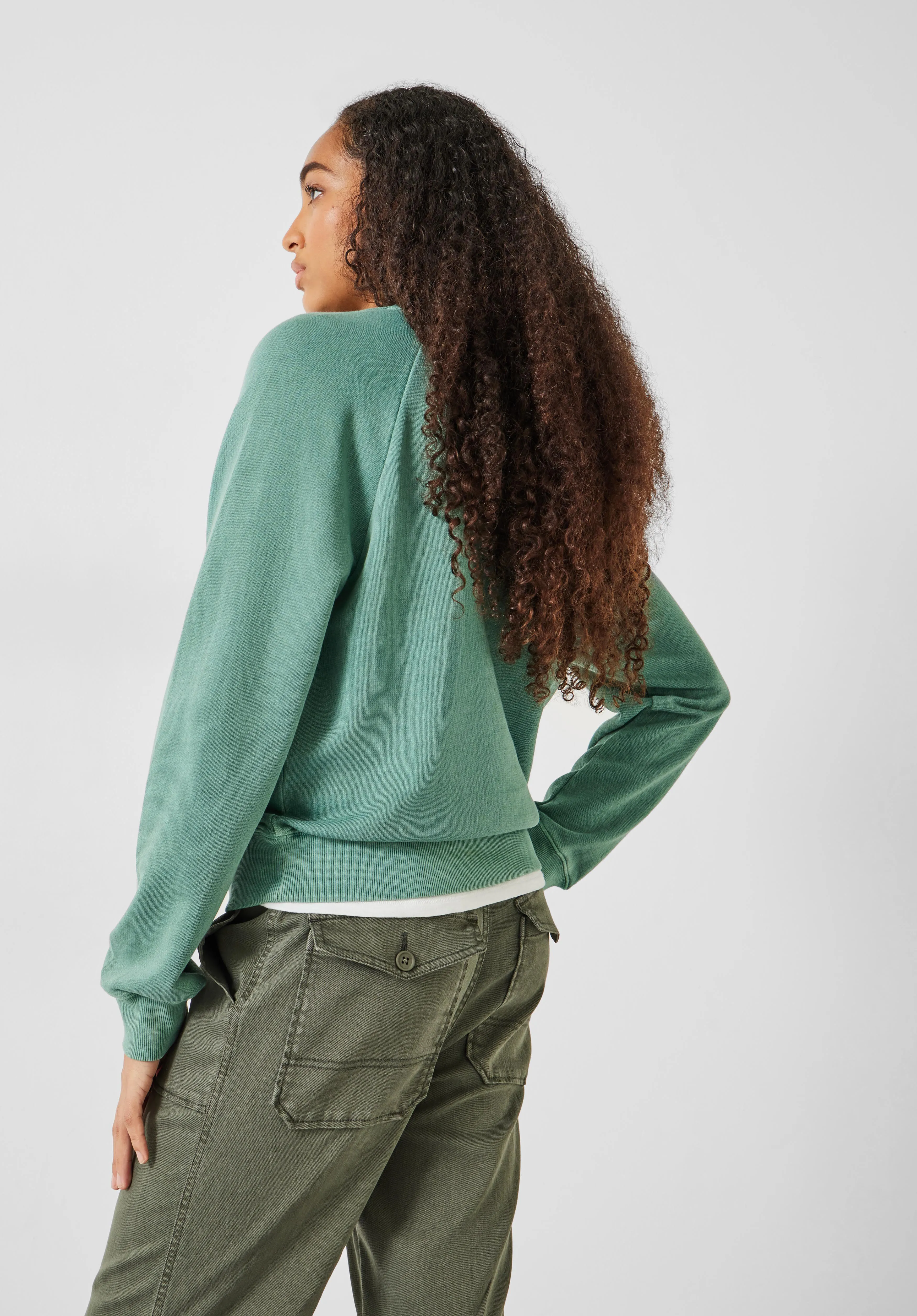 Amayah Cotton Ruffle Detail Sweatshirt