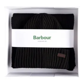 Barbour  Mens Crimdon Black Beanie & Scarf Gift Set MGS0019BK11