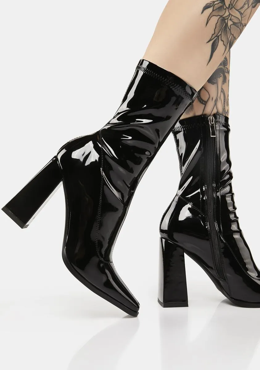 Basil Patent Sock Boots-