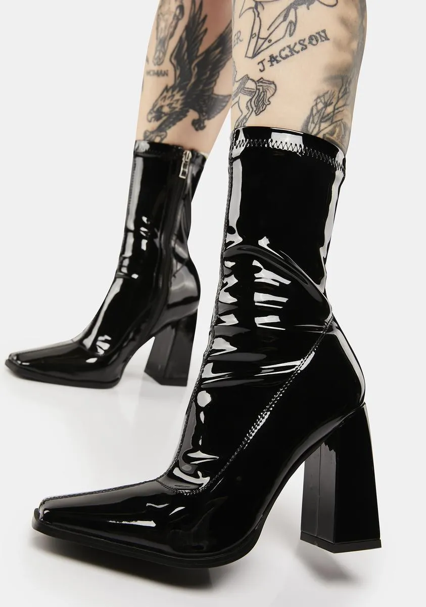 Basil Patent Sock Boots-