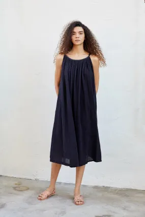 Black Crane   Double Layered Dress Black