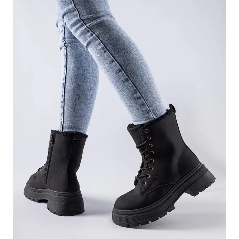 Black insulated Tadasuni boots