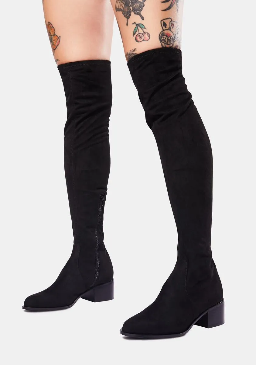 Black Sadie Knee High Boots-