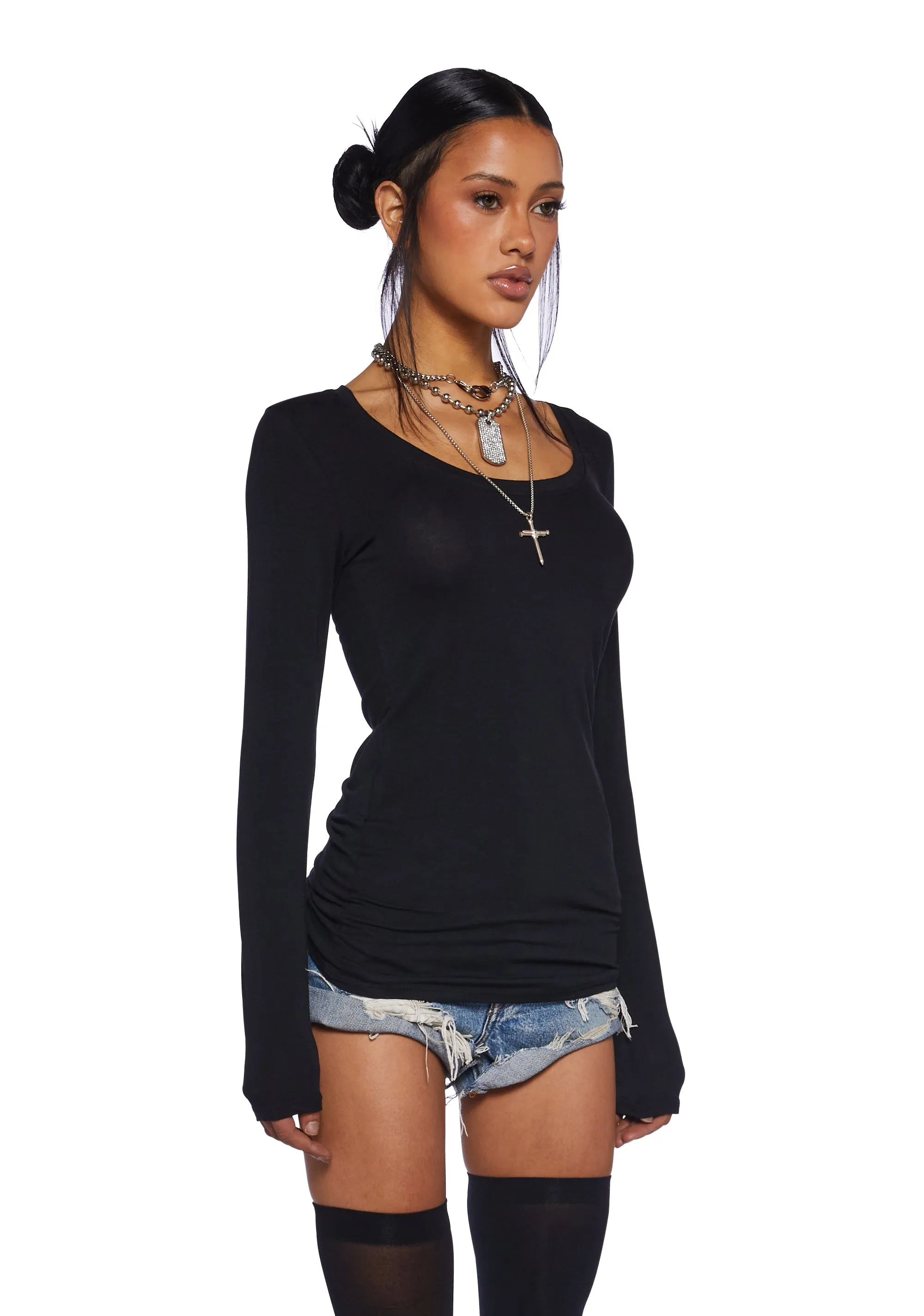 Black Sadie Knee High Boots-