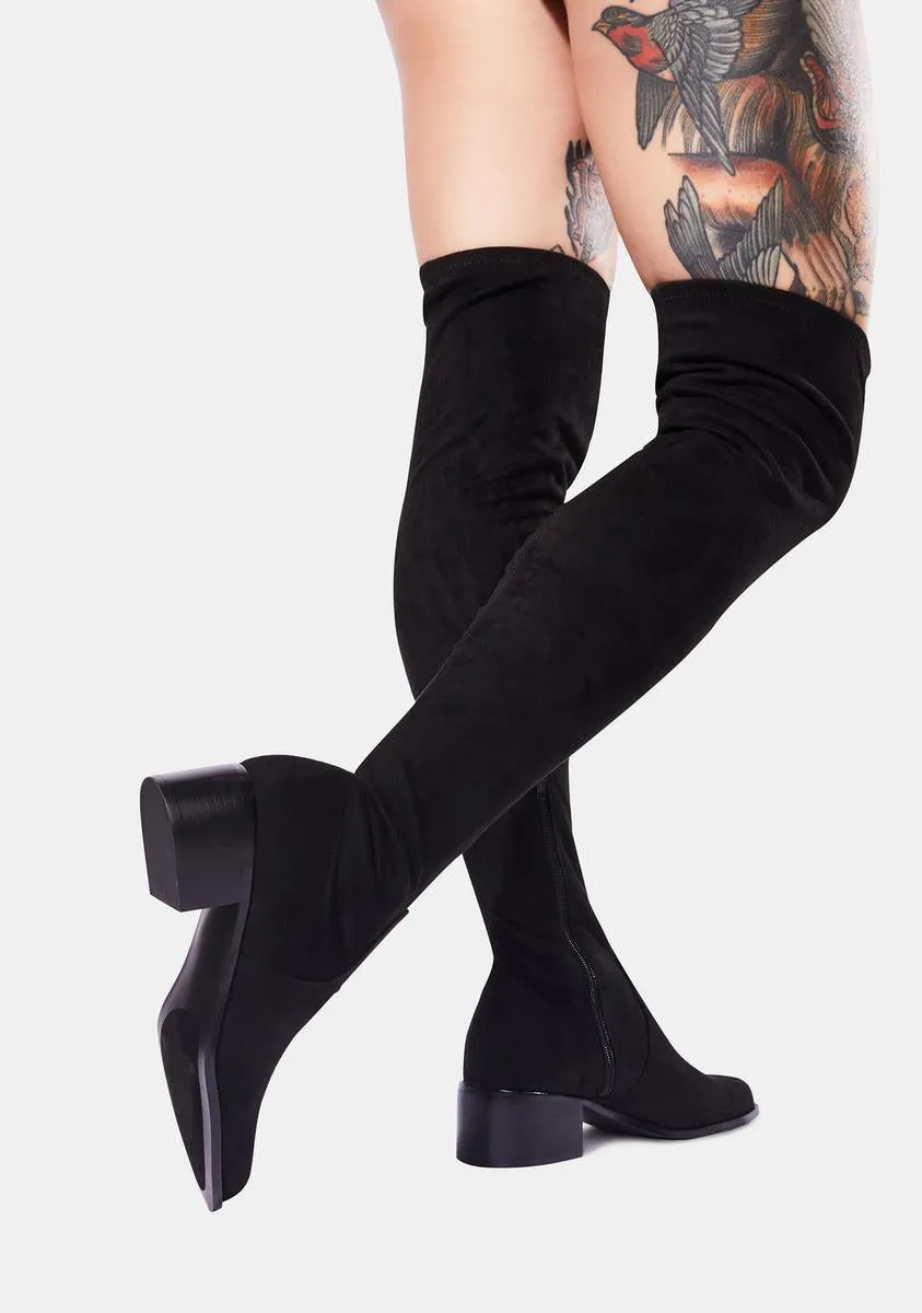 Black Sadie Knee High Boots-