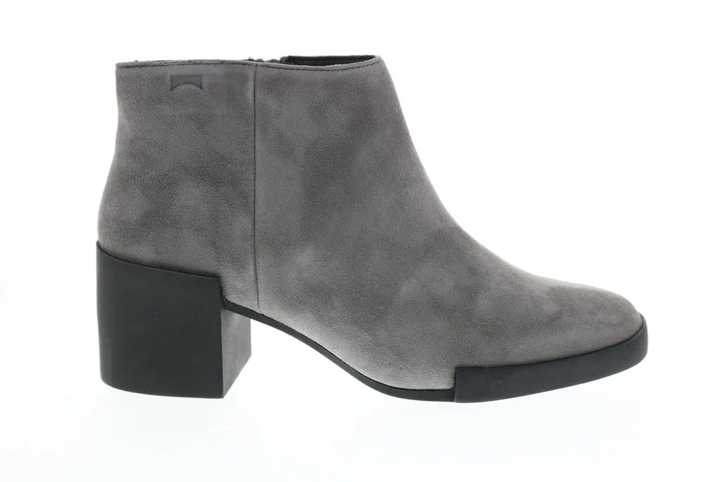Camper Lotta K400145-007 Womens Gray Nubuck Zipper Ankle & Booties Boots