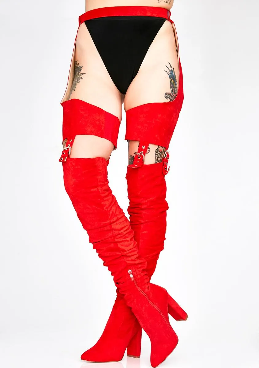 Cherry Southloop Chap Boots-