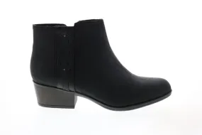 Clarks Adreena Lilac 26153060 Womens Black Leather Zipper Ankle & Booties Boots