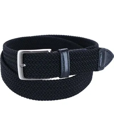 Dockers Men's Elastic Braided Stretch Belt with Leather Tabs