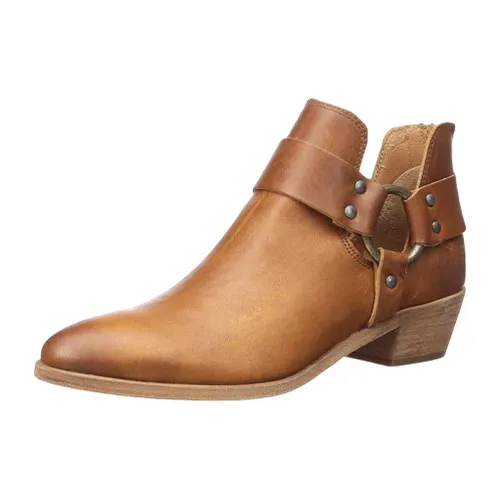 FRYE Women's Ray Harness Back Zip Ankle Boot Caramel