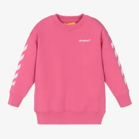 Fuchsia Pink Arrow Logo Sweatshirt