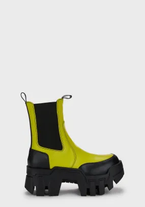 Kelianna Chunky Boots - Lime-