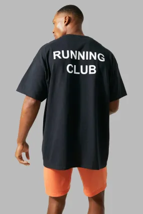 Man Active Oversized Running Club T-shirt | boohooMAN UK
