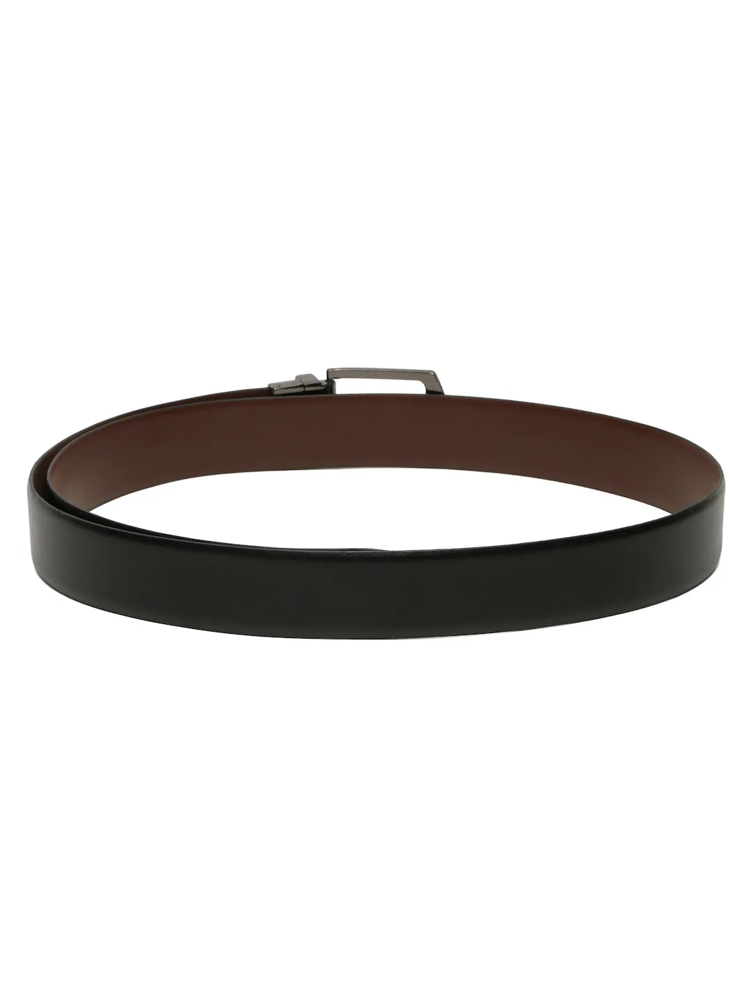 Men's Solid Formal Reversiable Black & Brown Leather Belt