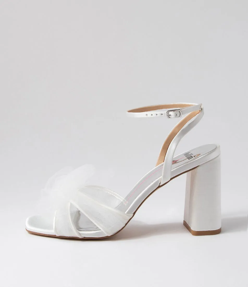 MOLLINI Queenbee White Fabric Sandals