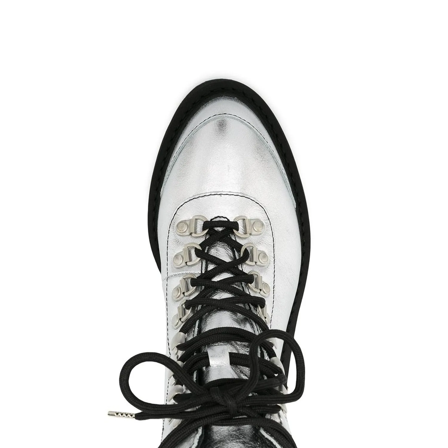 Off White    Off White Off White Metallic Finish Ankle Boots