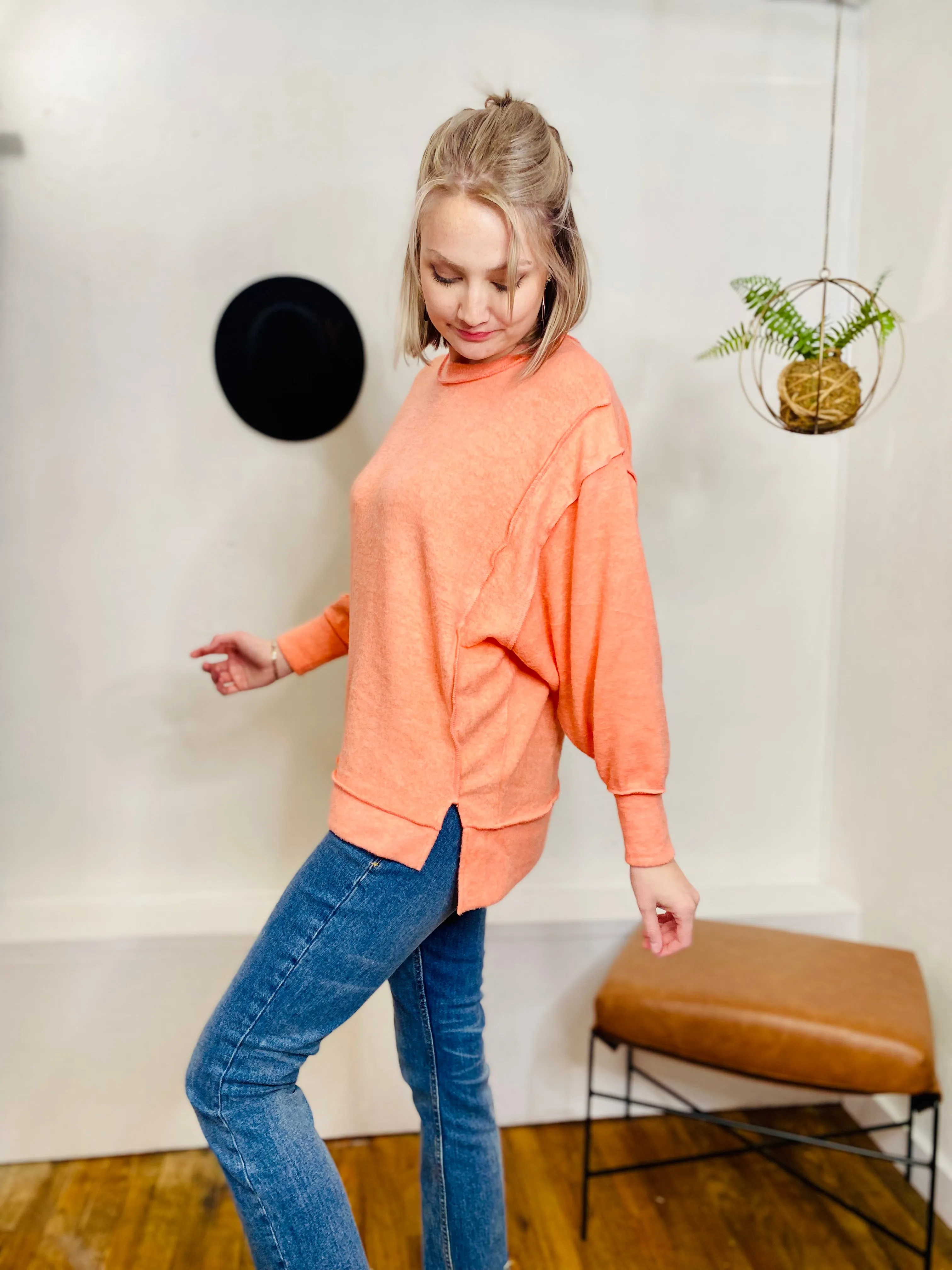 Peach Flow Oversized Soft Sweatshirt