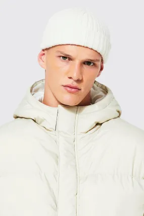 Ribbed Fully Fashioned Wool Micro Beanie | boohooMAN UK