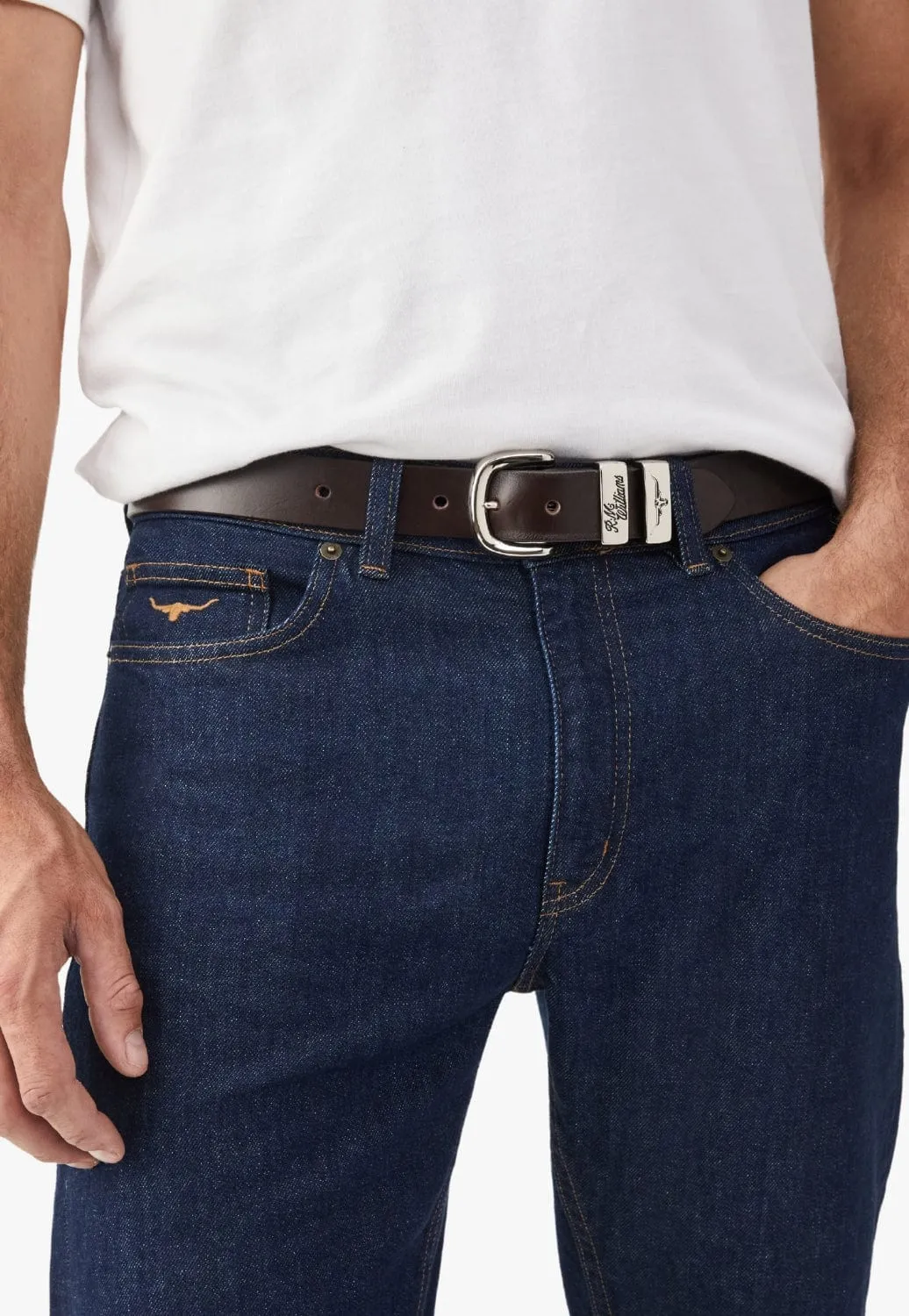 R.M. Williams Mens 3 Piece Solid Hide Belt