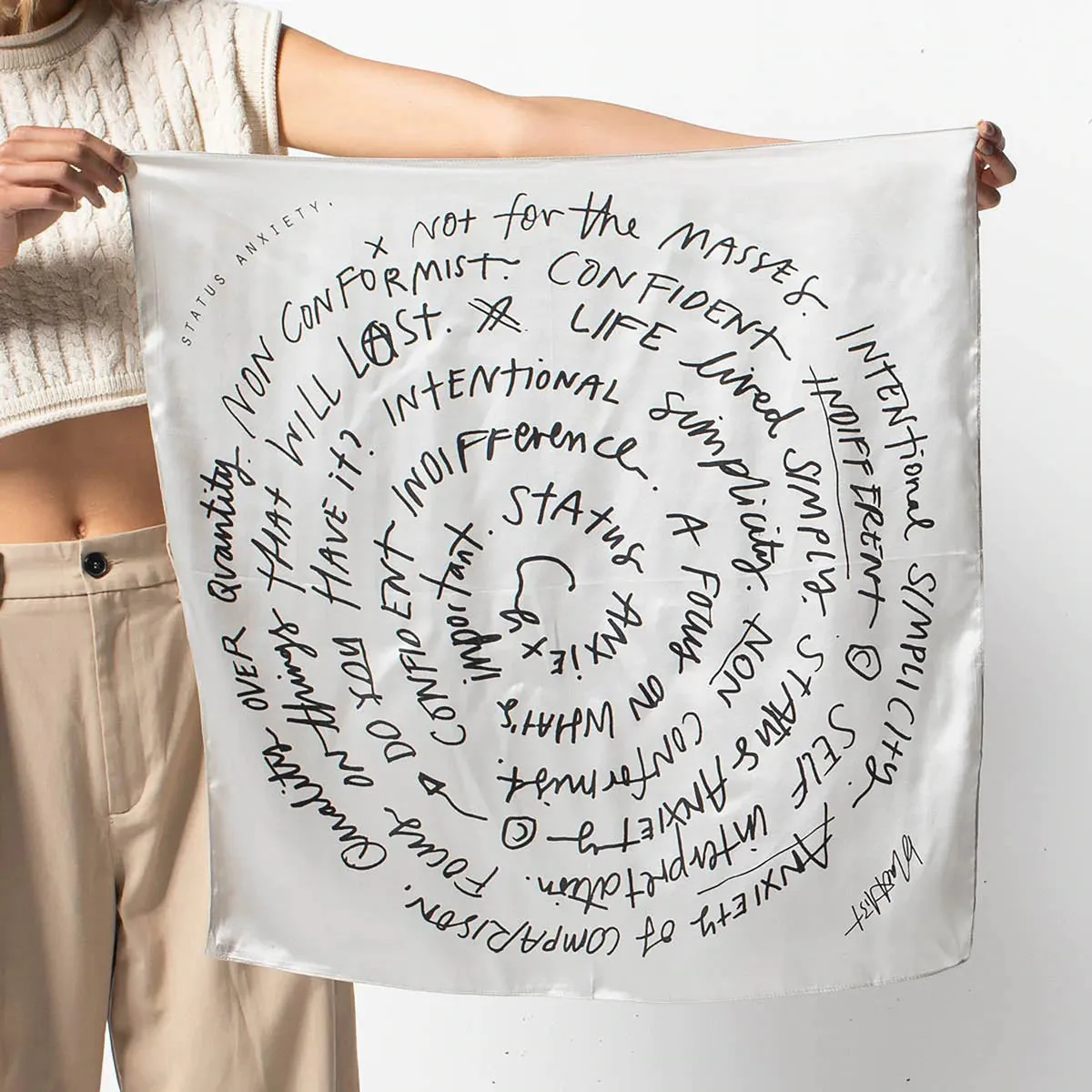 STATUS ANXIETY  Status Anxiety Do You Have It Silk Scarf