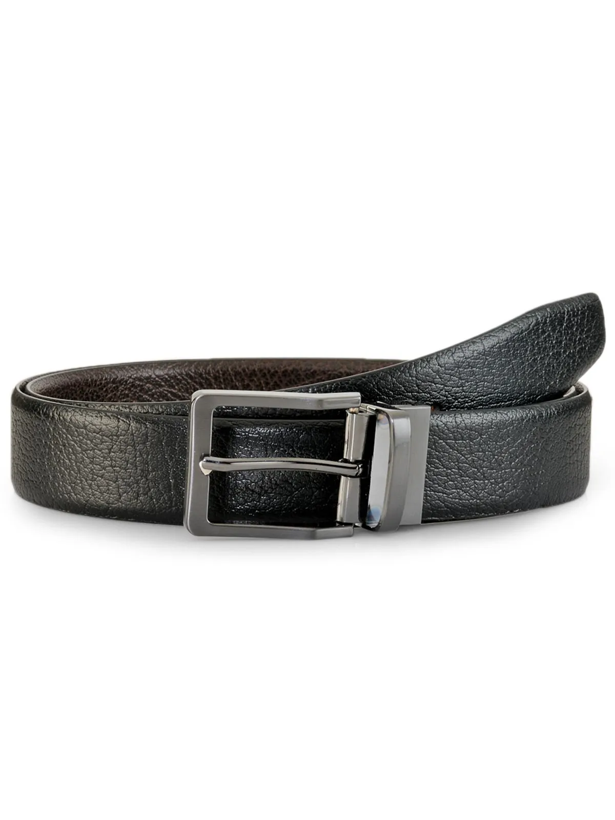 Teakwood Leathers Men Black & Brown Reversible Leather Belt